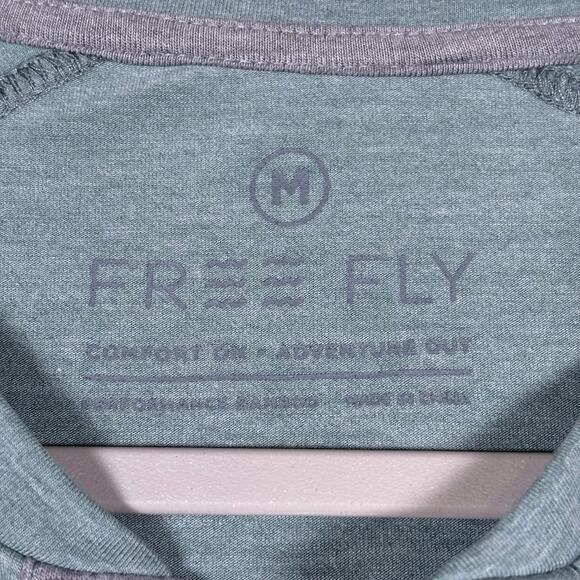 Free Fly Men’s Long Sleeve Henley Shirt Heathered Green Size M - Picture 2 of 5
